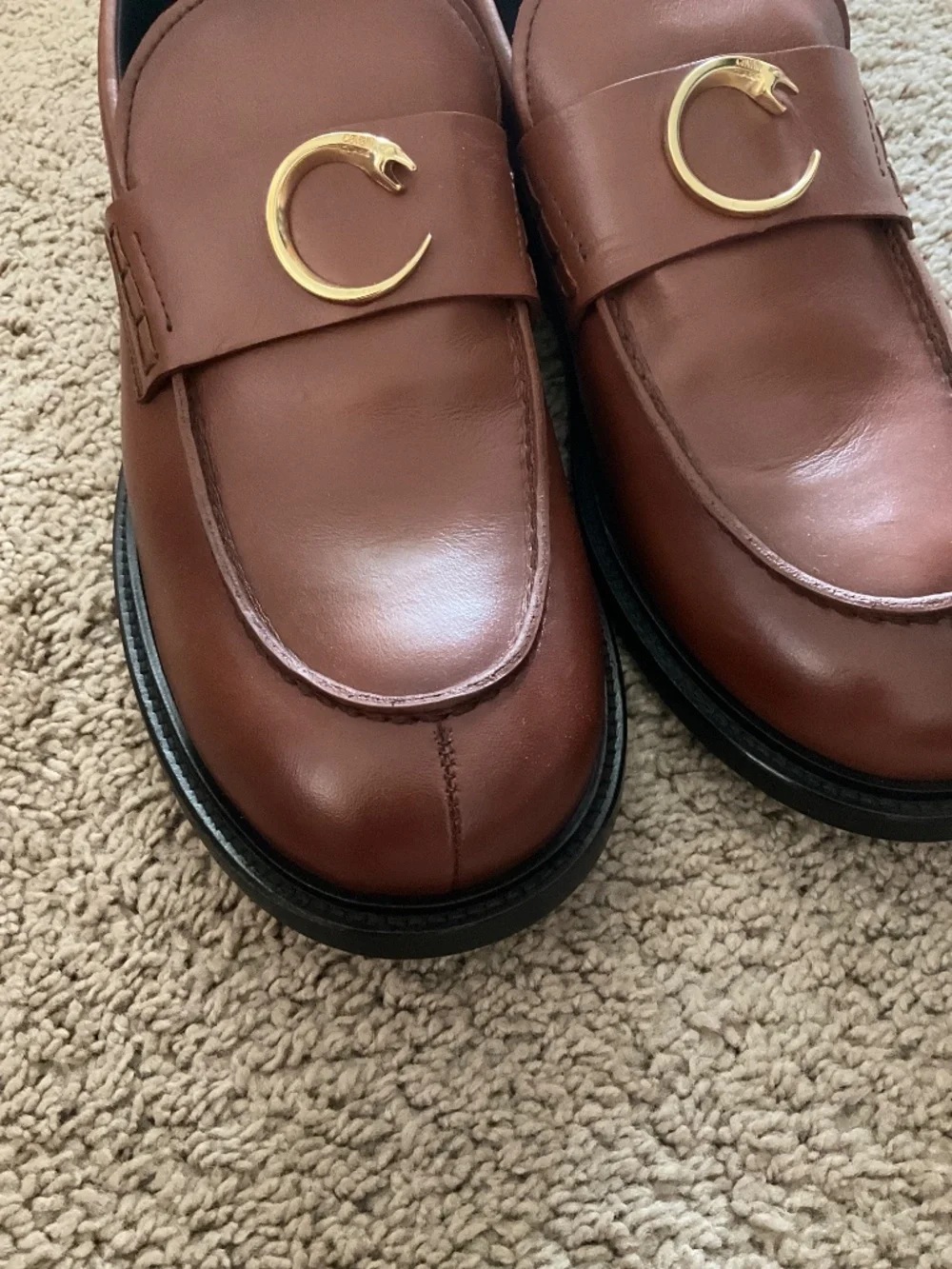 Roberto Cavalli Logo Bit Loafer in brown leather